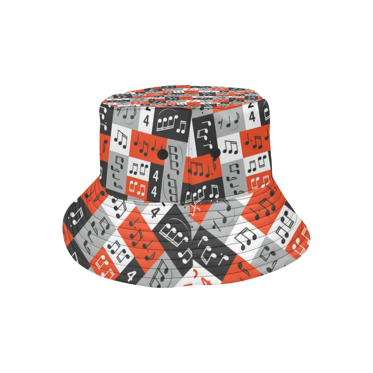 Music Note Design Themed Print Unisex Bucket Hat