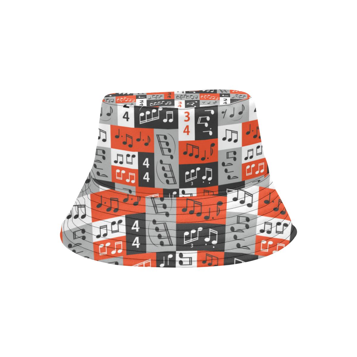 Music Note Design Themed Print Unisex Bucket Hat