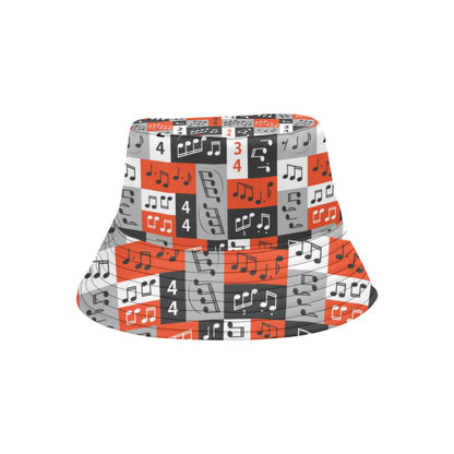 Music Note Design Themed Print Unisex Bucket Hat