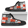 Music Note Design Themed Print Women High Top Shoes