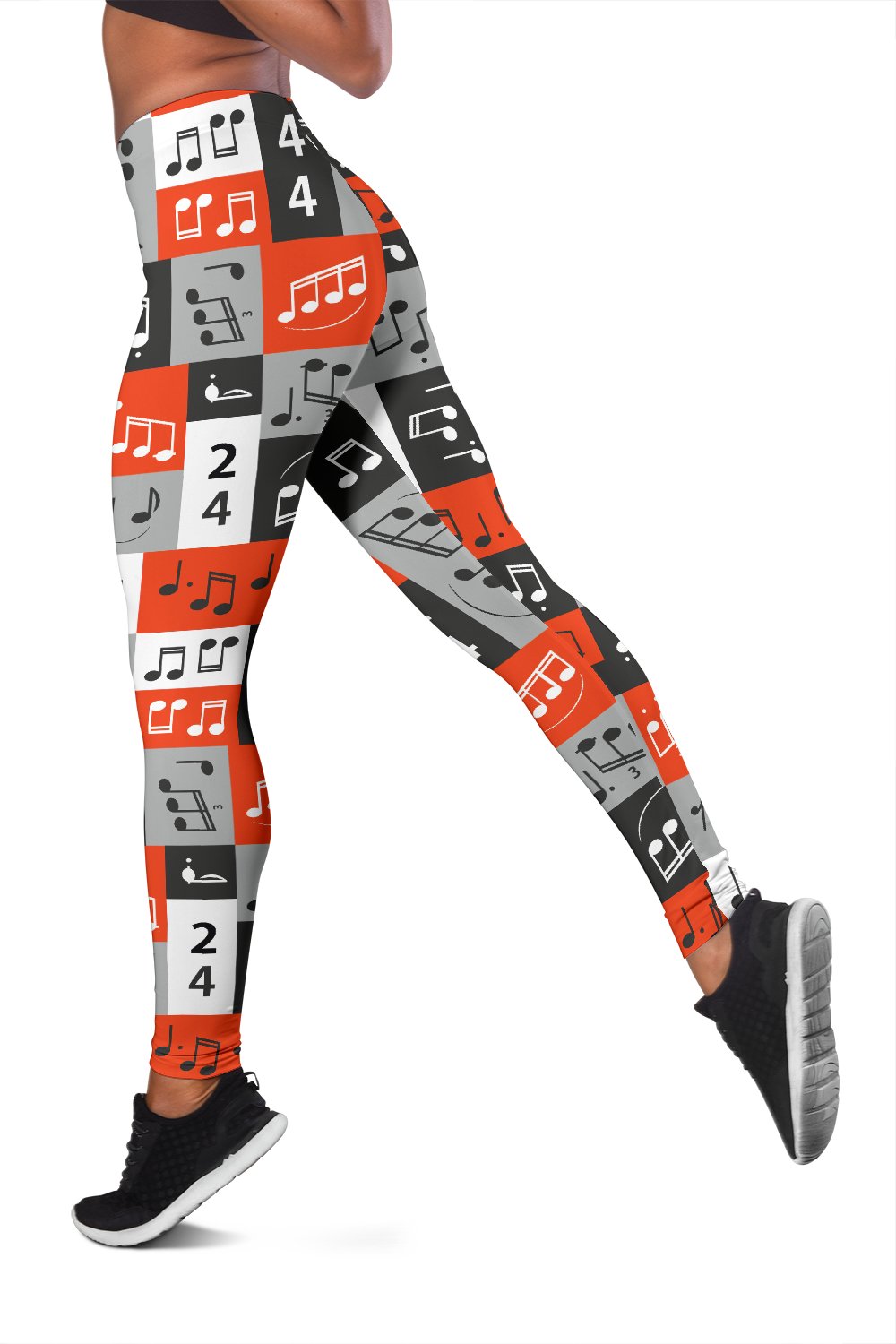 Music Note Design Themed Print Women Leggings