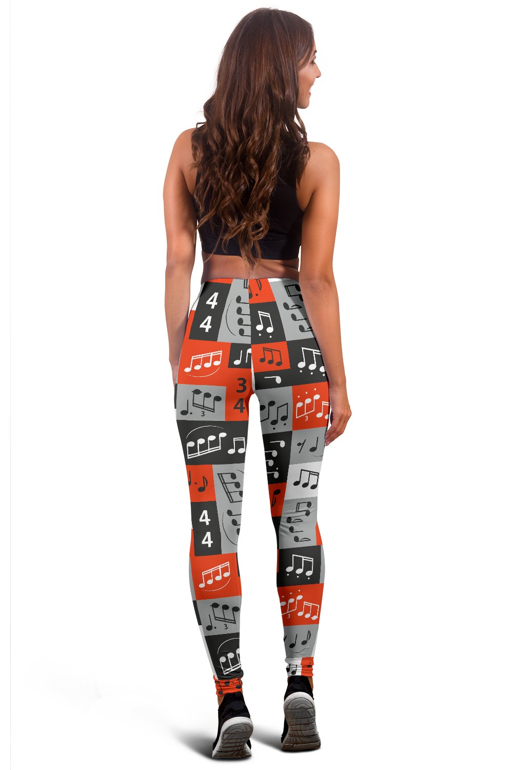 Music Note Design Themed Print Women Leggings