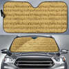 Music Note Vintage Themed Print Car Sun Shade For Windshield