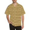 Music Note Vintage Themed Print Men Aloha Hawaiian Shirt