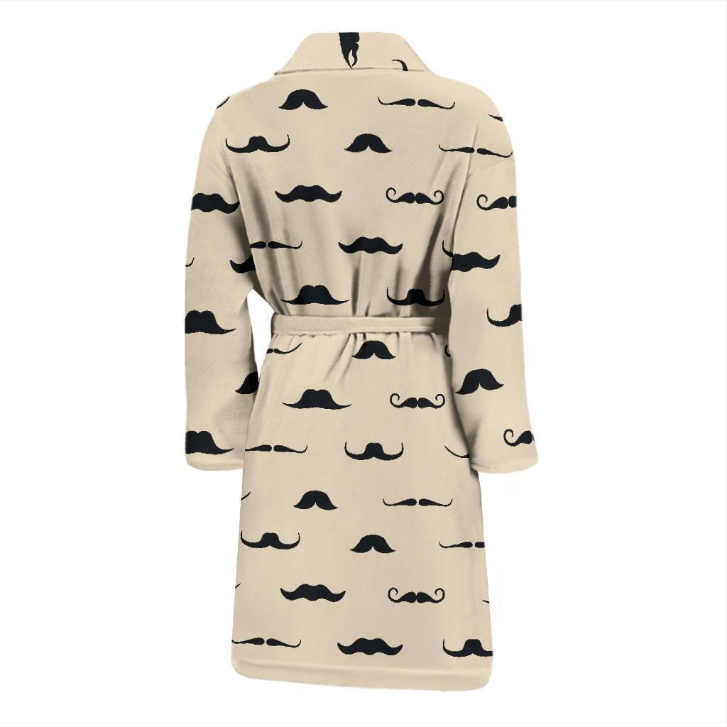 Mustache Pattern Print Design A03 Men Bathrobe-JORJUNE.COM