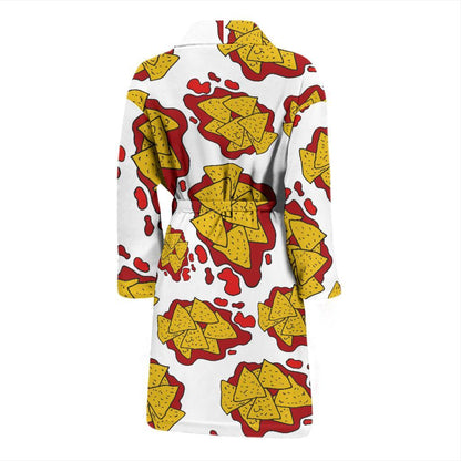Nachos Pattern Print Design A03 Men Bathrobe-JORJUNE.COM