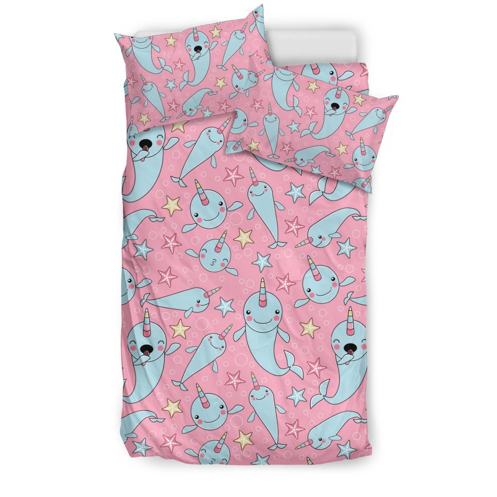 Narwhal Cartoon Cute Print Duvet Cover Bedding Set