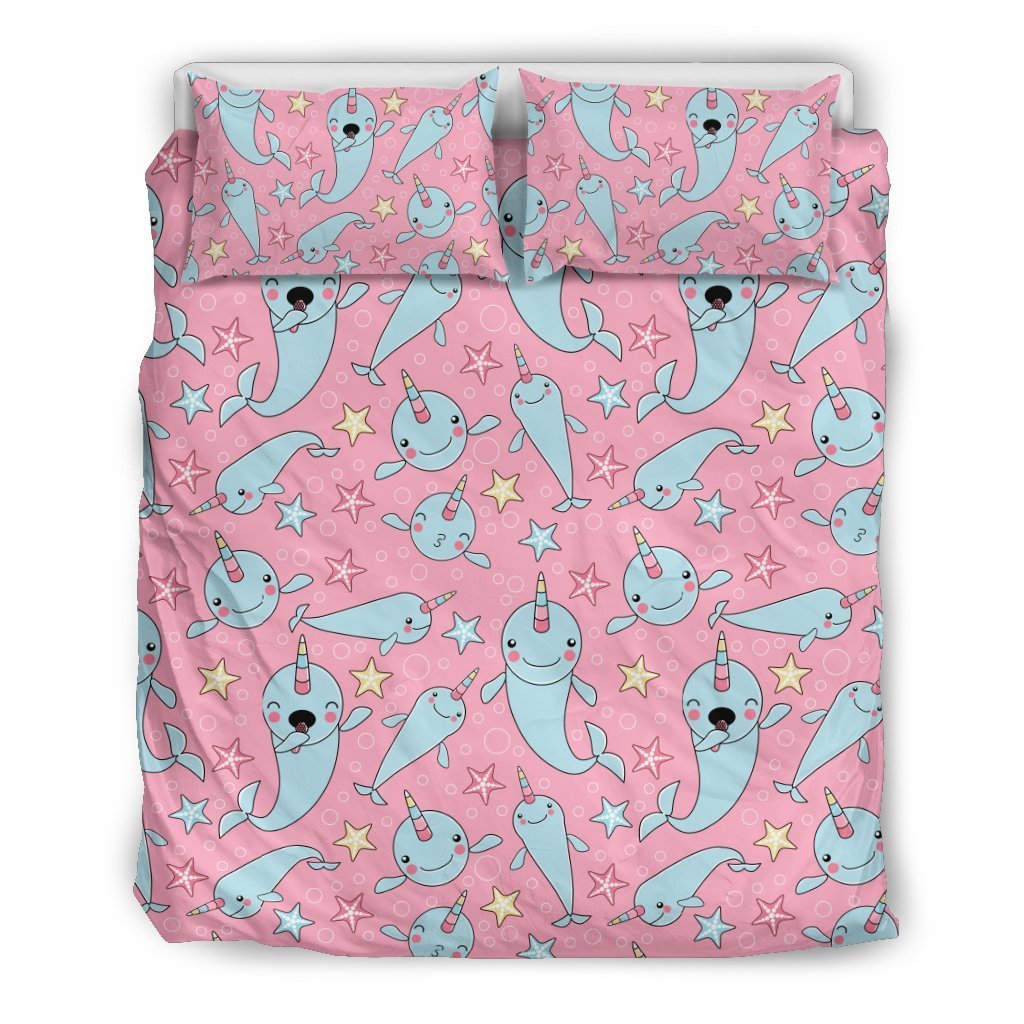 Narwhal Cartoon Cute Print Duvet Cover Bedding Set