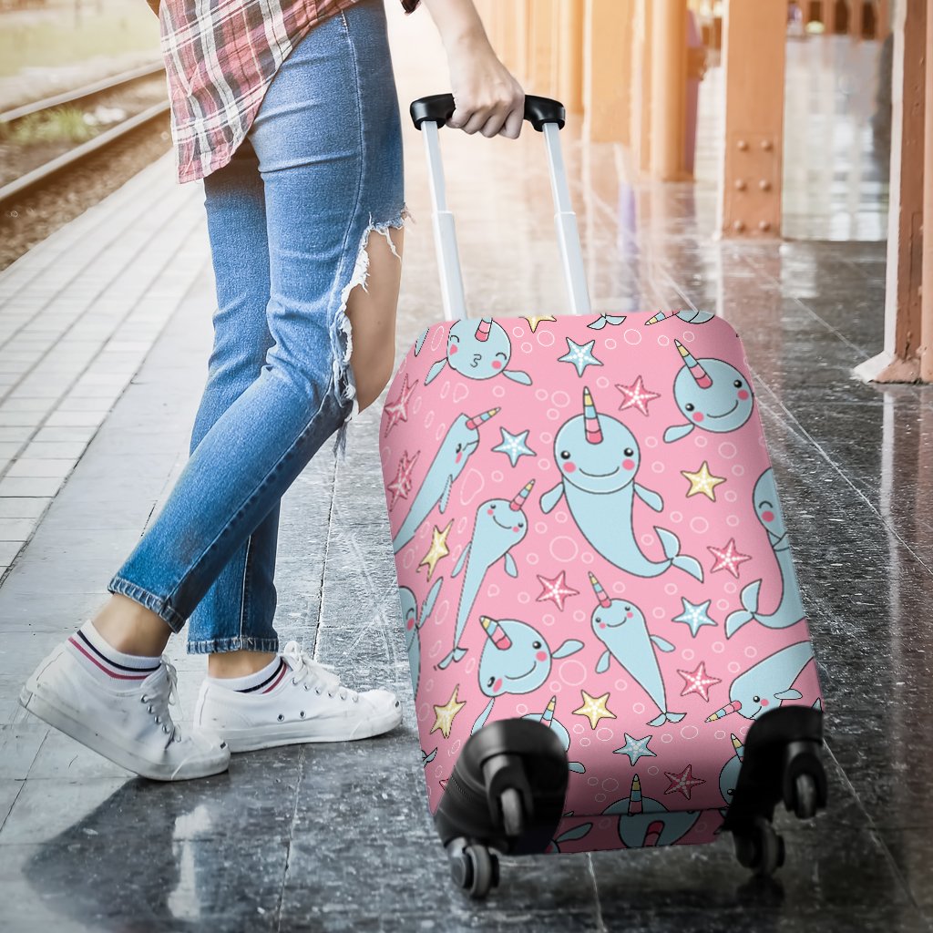 Narwhal Cartoon Cute Print Luggage Cover Protector