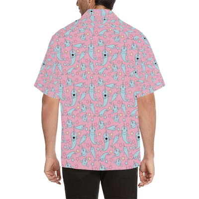 Narwhal Cartoon Cute Print Men Aloha Hawaiian Shirt