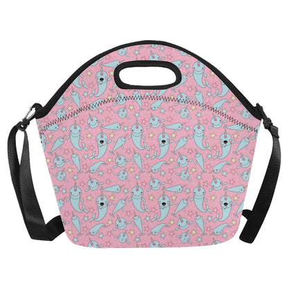 Narwhal Cartoon Cute Print Neoprene Lunch Bag (Model 1669)(Large)-JTAMIGO.COM