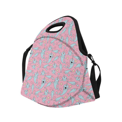 Narwhal Cartoon Cute Print Neoprene Lunch Bag (Model 1669)(Large)-JTAMIGO.COM