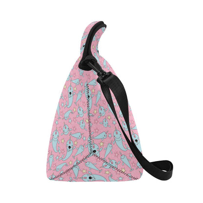 Narwhal Cartoon Cute Print Neoprene Lunch Bag (Model 1669)(Large)-JTAMIGO.COM