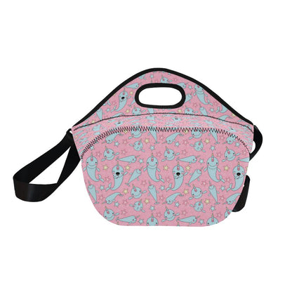 Narwhal Cartoon Cute Print Neoprene Lunch Bag (Model 1669)(Large)-JTAMIGO.COM