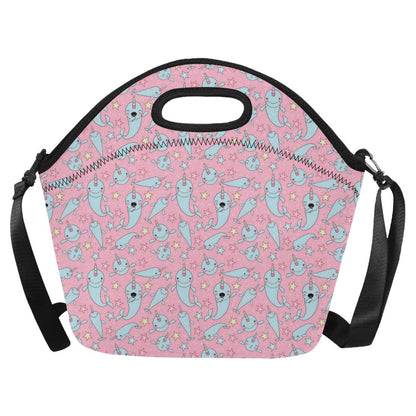 Narwhal Cartoon Cute Print Neoprene Lunch Bag (Model 1669)(Large)-JTAMIGO.COM