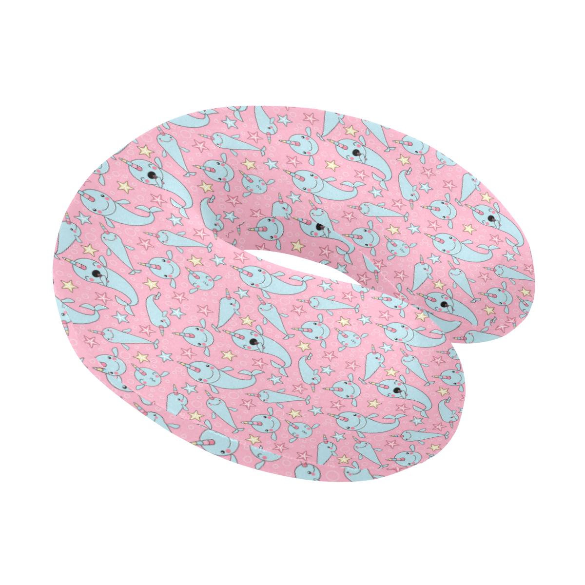 Narwhal Cartoon Cute Print U-Shaped Travel Neck Pillow-JTAMIGO.COM