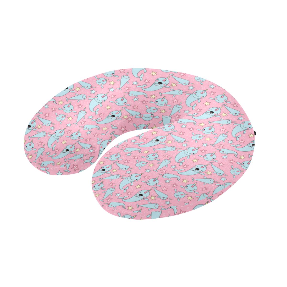 Narwhal Cartoon Cute Print U-Shaped Travel Neck Pillow-JTAMIGO.COM