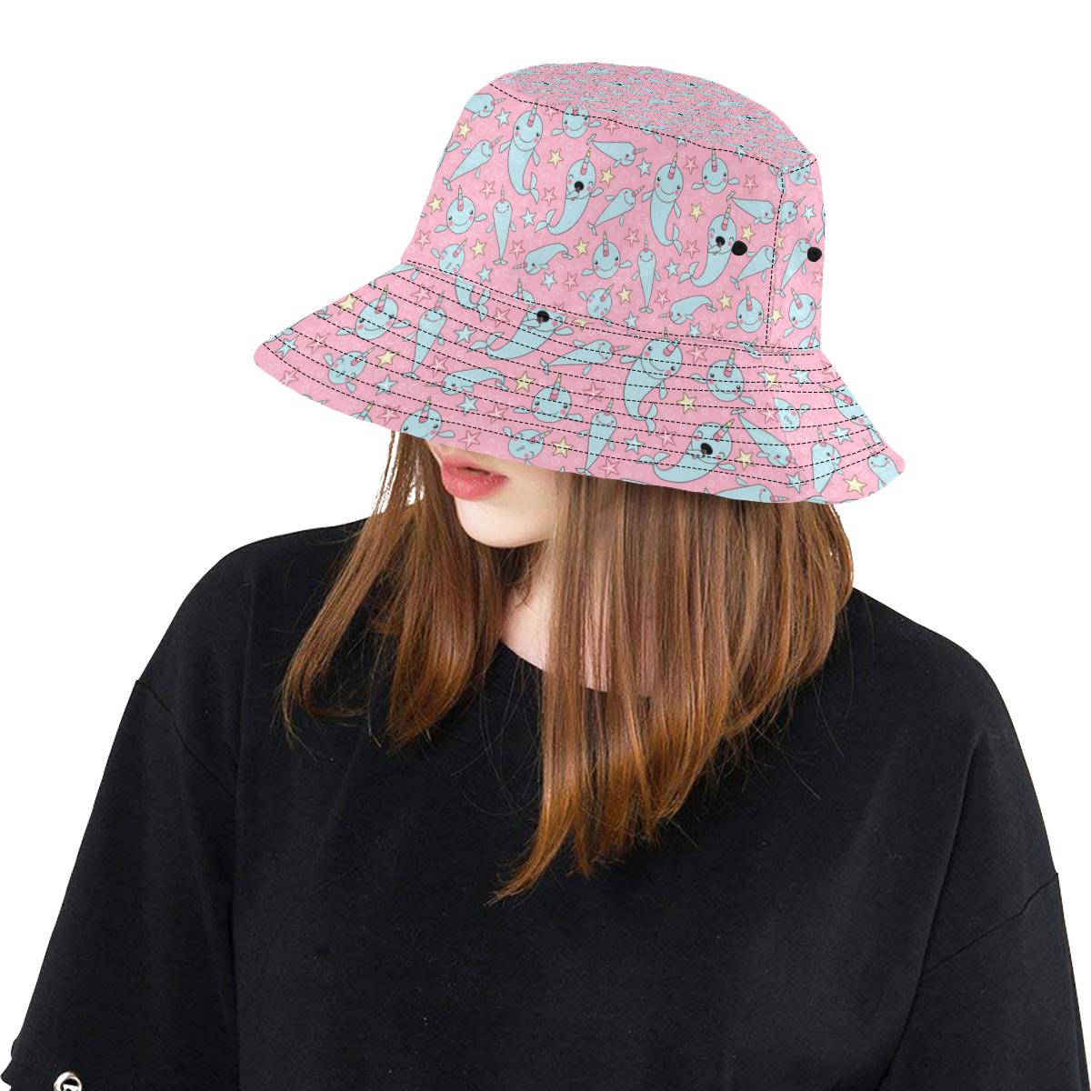 Narwhal Cartoon Cute Print Unisex Bucket Hat