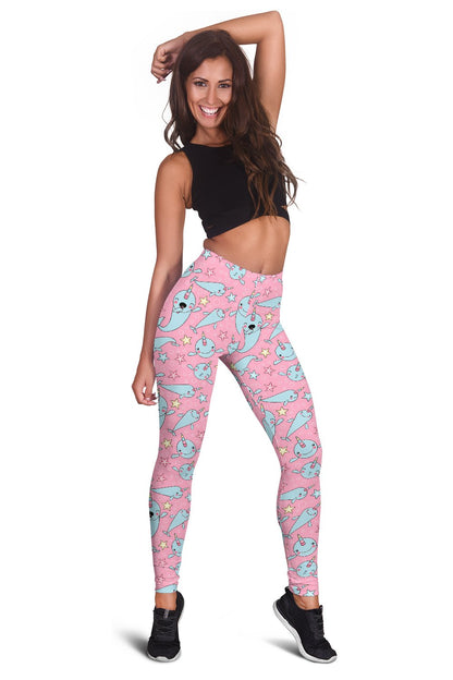 Narwhal Cartoon Cute Print Women Leggings