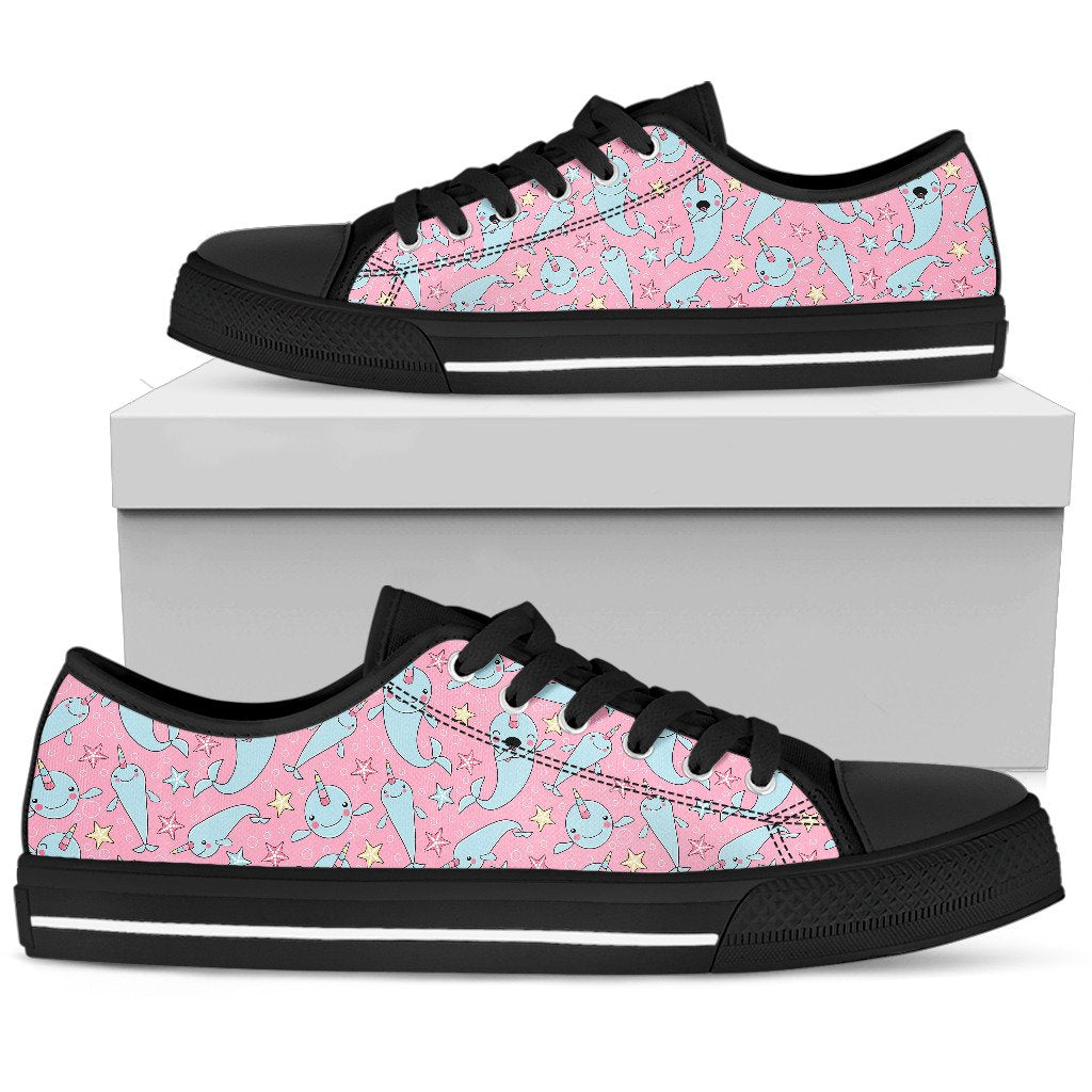 Narwhal Cartoon Cute Print Women Low Top Shoes