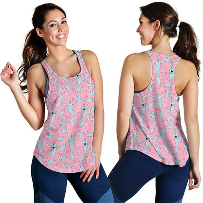 Narwhal Cartoon Cute Print Women Racerback Tank Top