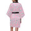 Narwhal Cartoon Cute Print Women Short Kimono Robe