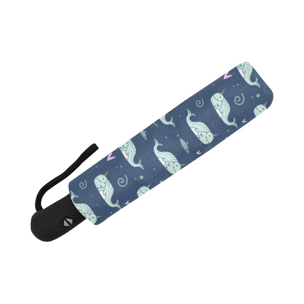 Narwhal Design Print Automatic Foldable Umbrella