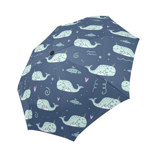 Narwhal Design Print Automatic Foldable Umbrella