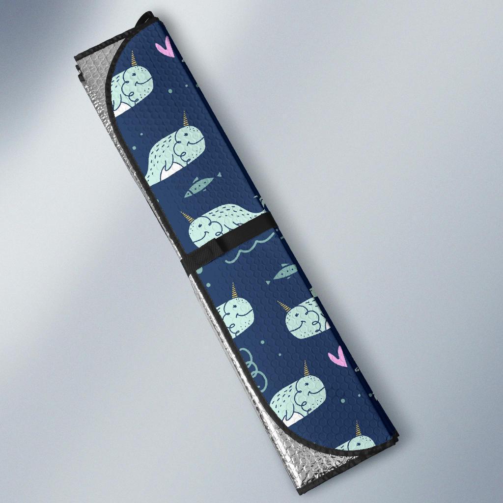 Narwhal Design Print Car Sun Shade For Windshield