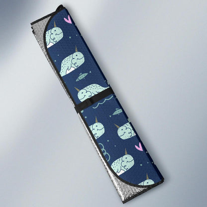 Narwhal Design Print Car Sun Shade For Windshield