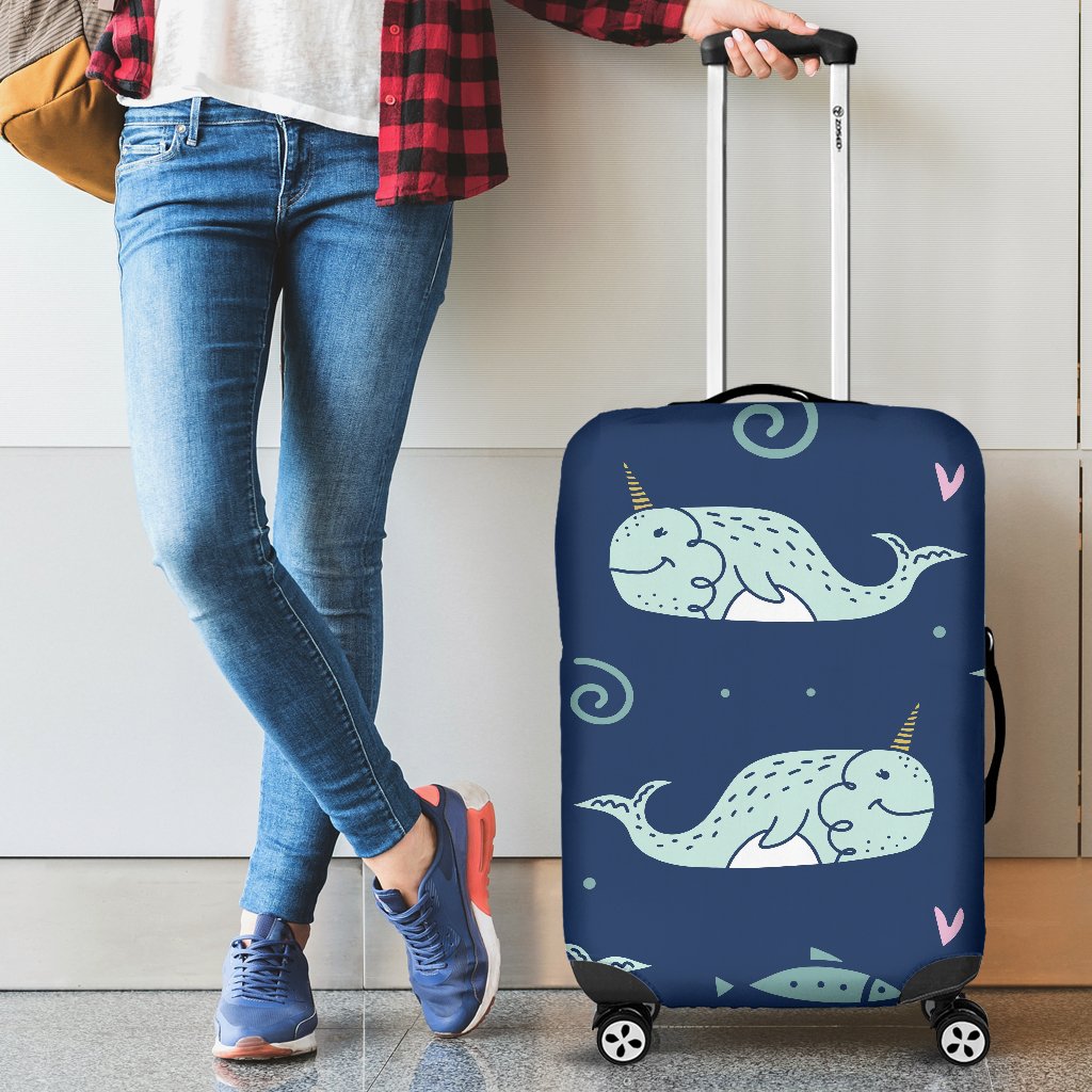 Narwhal Design Print Luggage Cover Protector