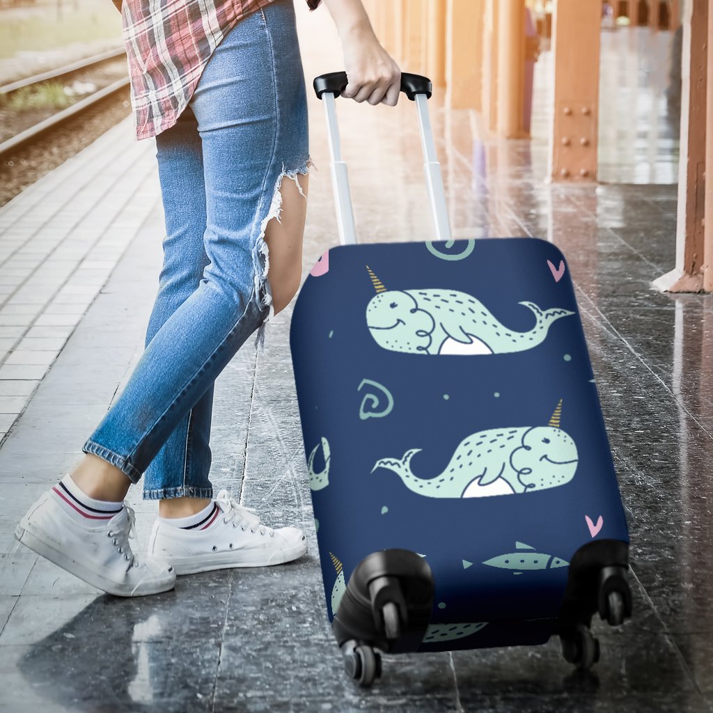 Narwhal Design Print Luggage Cover Protector