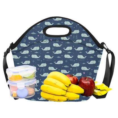 Narwhal Design Print Neoprene Lunch Bag (Model 1669)(Large)-JTAMIGO.COM