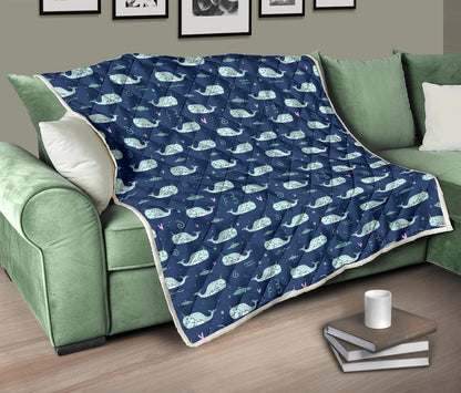 Narwhal Design Print Premium Quilt-JTAMIGO.COM