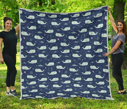 Narwhal Design Print Premium Quilt-JTAMIGO.COM