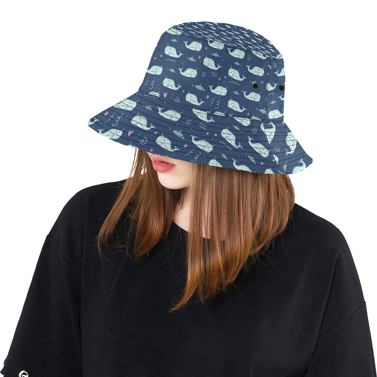 Narwhal Design Print Unisex Bucket Hat