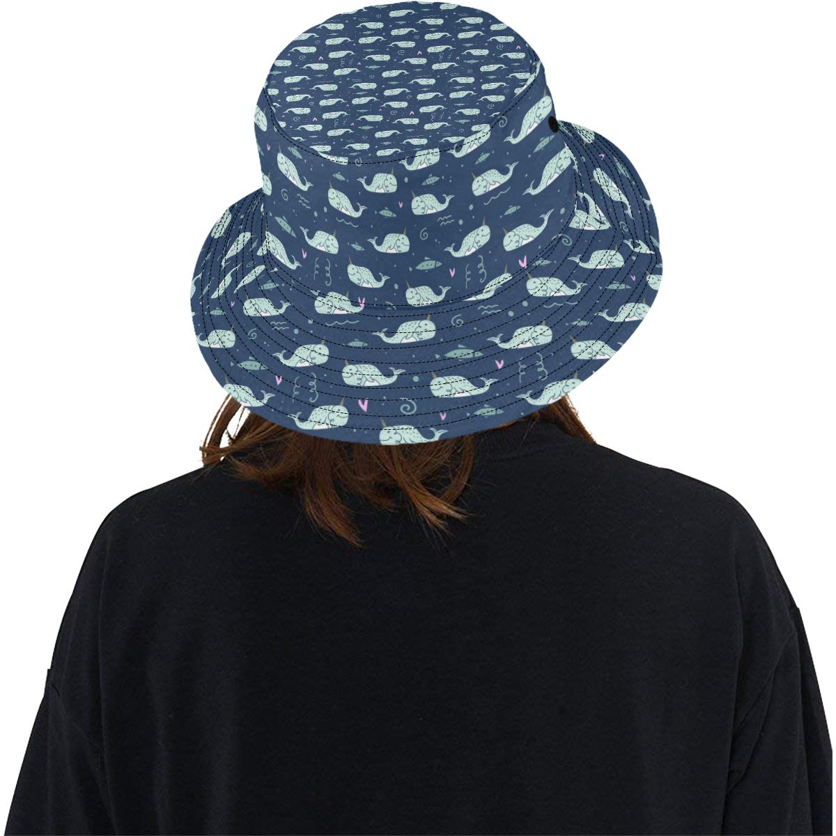Narwhal Design Print Unisex Bucket Hat