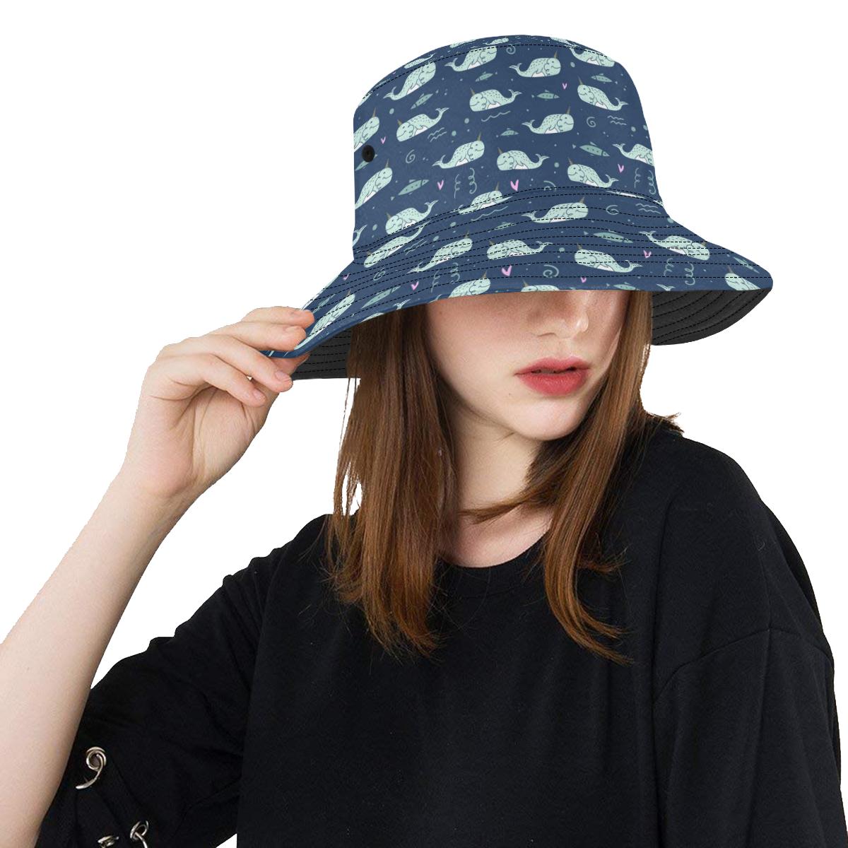 Narwhal Design Print Unisex Bucket Hat