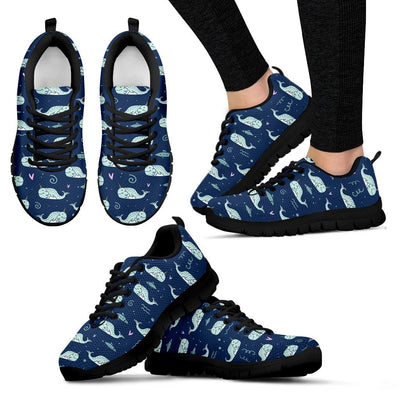 Narwhal Design Print Women Sneakers Shoes