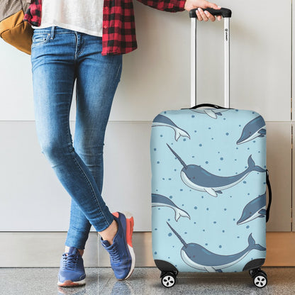 Narwhal Dolphin Print Luggage Cover Protector