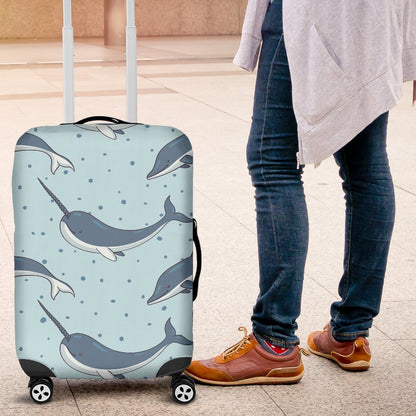 Narwhal Dolphin Print Luggage Cover Protector