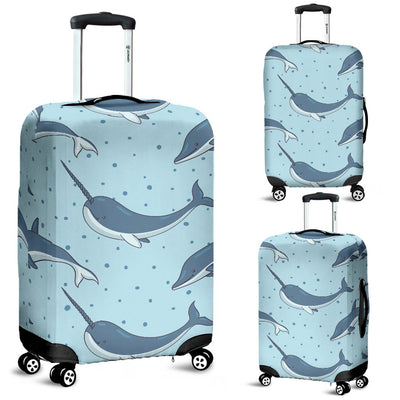 Narwhal Dolphin Print Luggage Cover Protector