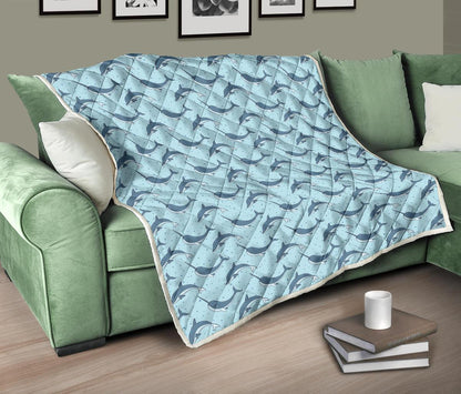 Narwhal Dolphin Print Premium Quilt-JTAMIGO.COM