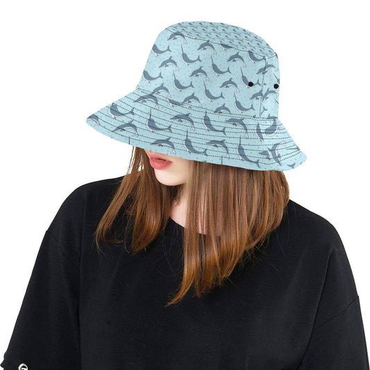 Narwhal Dolphin Print Unisex Bucket Hat