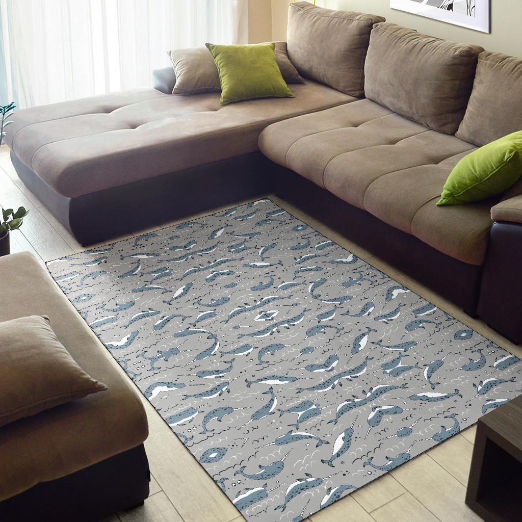 Narwhal Pattern Print Area Rugs-JTAMIGO.COM