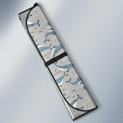 Narwhal Pattern Print Car Sun Shade For Windshield