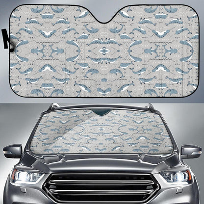 Narwhal Pattern Print Car Sun Shade For Windshield