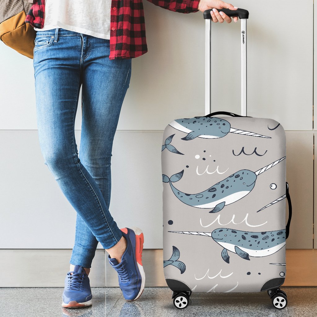 Narwhal Pattern Print Luggage Cover Protector