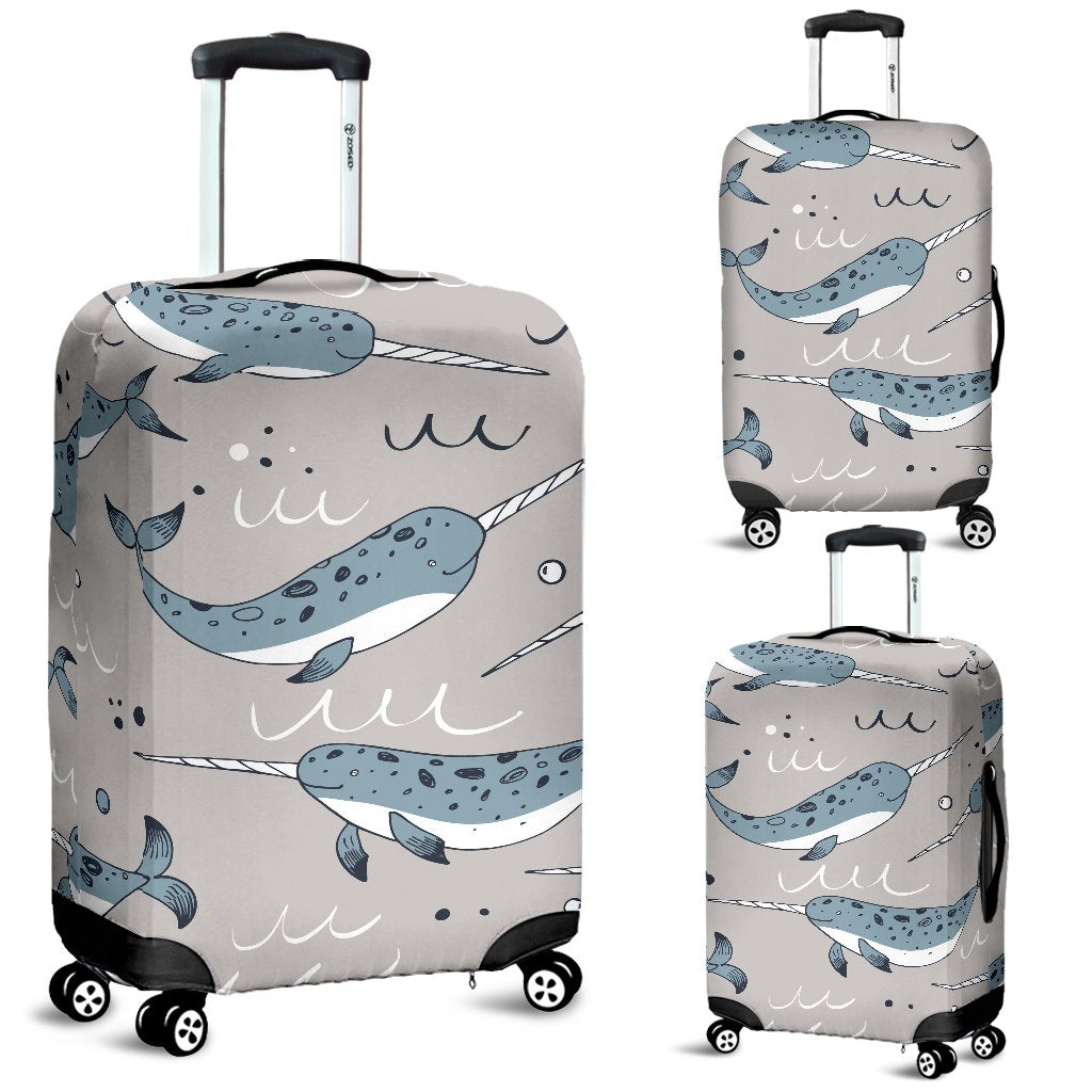 Narwhal Pattern Print Luggage Cover Protector