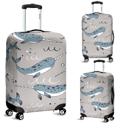 Narwhal Pattern Print Luggage Cover Protector